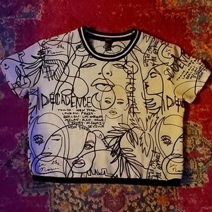 Forever 21 unique top, size large, white an black